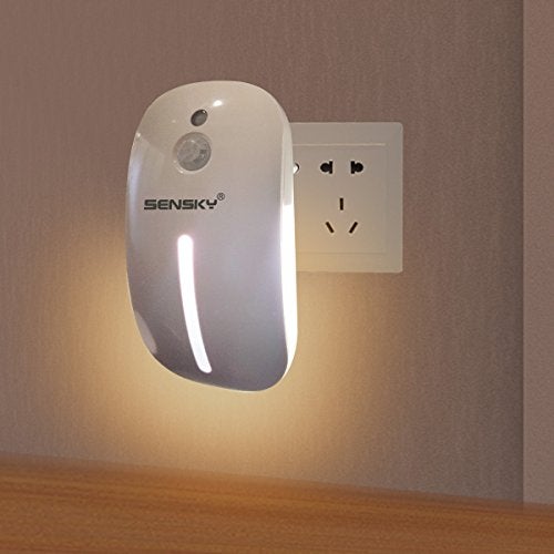 Sensky Motion Sensor Night Light Eye Friendly Front Low Light and Bright Back Light Design Night Lights for Bathroom Hallway (Warm White) - Image 1