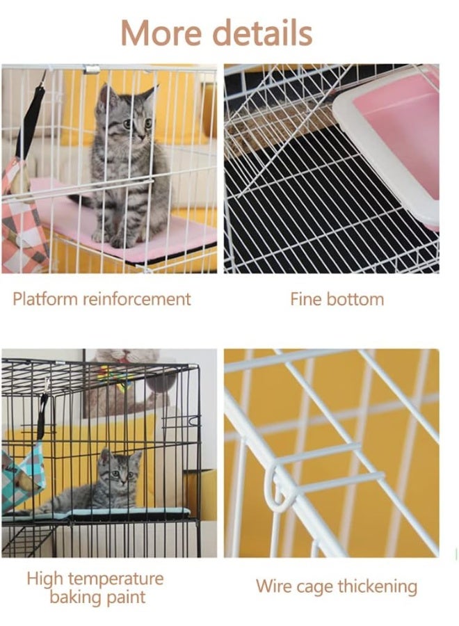 NeoStyle 4-Tier Wire Cat Cage Playpen Kennel, Large Cat Crate for Indoor Cats (110 * 76 * 46CM, Black1) - Image 4