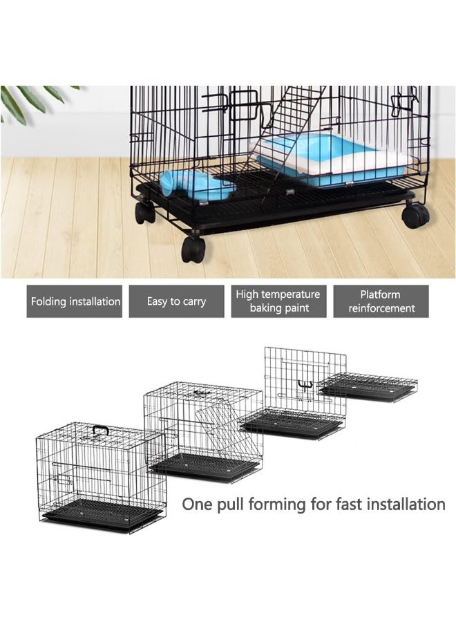 NeoStyle 4-Tier Wire Cat Cage Playpen Kennel, Large Cat Crate for Indoor Cats (110 * 76 * 46CM, Black1) - Image 2