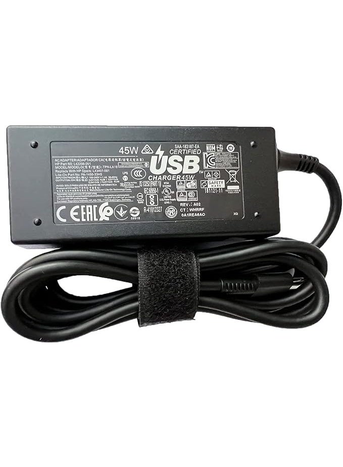 Terabyte 45W USB-C L42206-001 AC Adapter Laptop Charger Compatible for HP Chromebook 14 14A G5 14-ca061dx 14-ca020nr 14-ca060nr 14-ca043cl 14-ca052wm 14-ca051wm X360 11A 11 G6 EE 11 G1 11-ae051wm(5V 3A) - Image 2