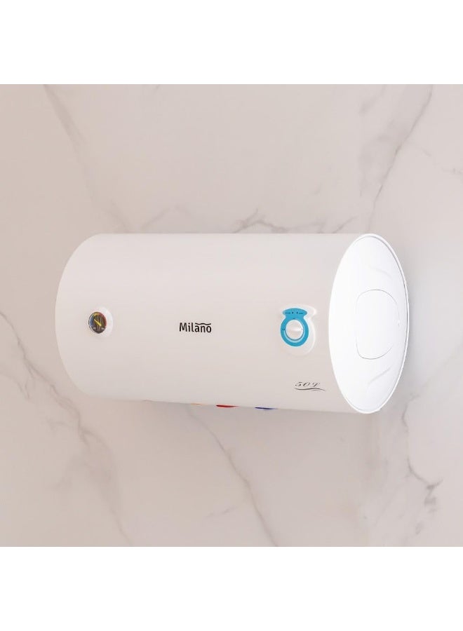 Danube Home Milano 50L Horizontal Electric Water Heater - 1500W, Enamel Tank, ELCB Protection - Model FWH-50-15A - Image 2