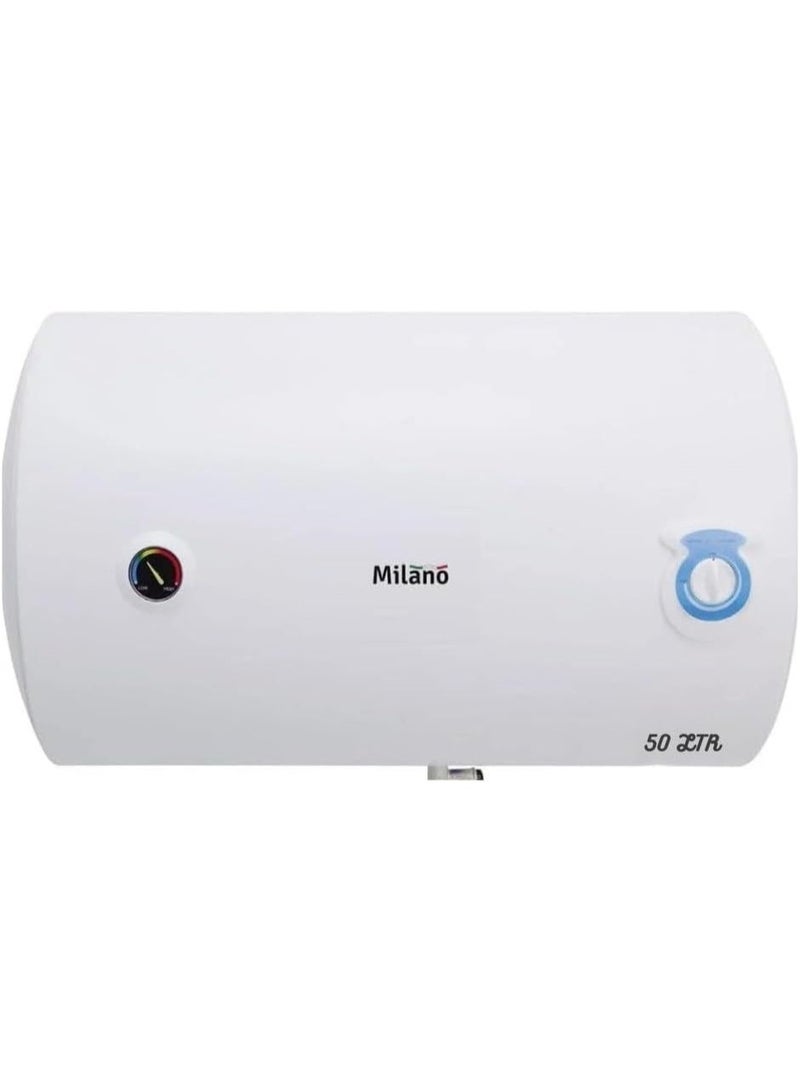 Danube Home Milano 50L Horizontal Electric Water Heater - 1500W, Enamel Tank, ELCB Protection - Model FWH-50-15A - Image 1