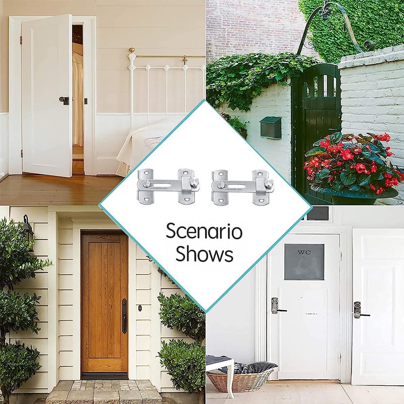 Bindex Latch Lock Gate Latches Heavy Duty Door StopperDoor Lock Latch for Home and Office Doors Stainless Steel Bar Latch Safety Door Lock for Barn Bathroom Garage Window Sliding Door - Image 5