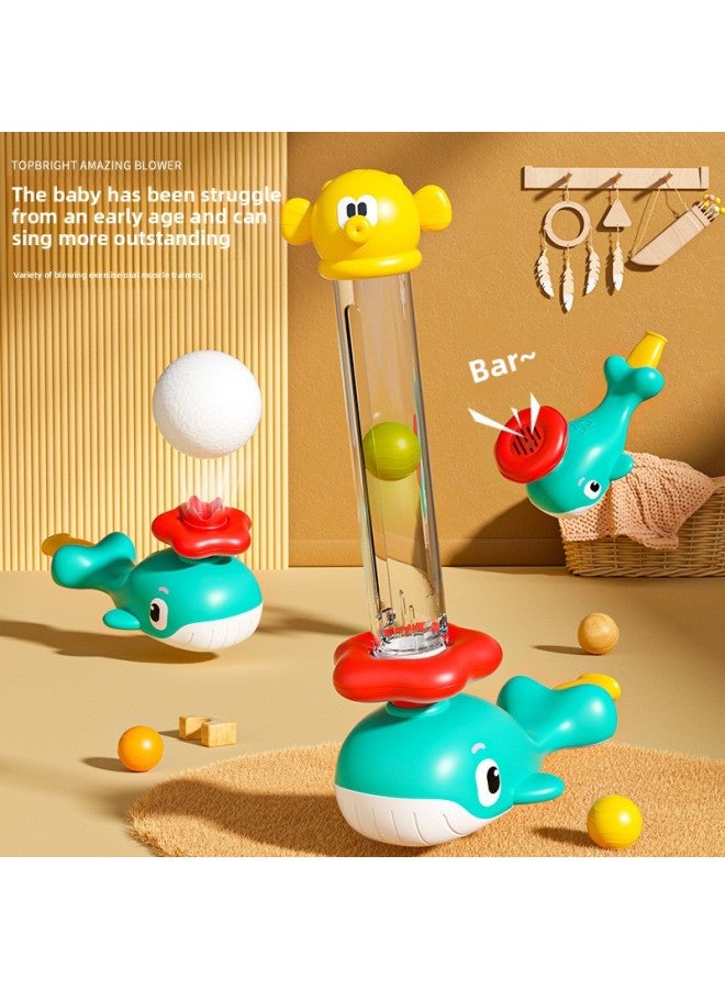 Children's Baby Blowing Toys Blowing Music Educational Whistle Mouth Muscle Trainer Lung Capacity Blowing Ball Suspension Ball Cross-border-Color:Blue  - Image 2