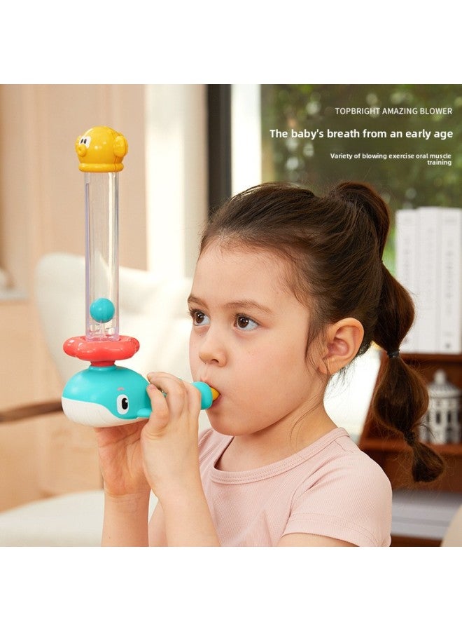 Children's Baby Blowing Toys Blowing Music Educational Whistle Mouth Muscle Trainer Lung Capacity Blowing Ball Suspension Ball Cross-border-Color:Blue  - Image 3
