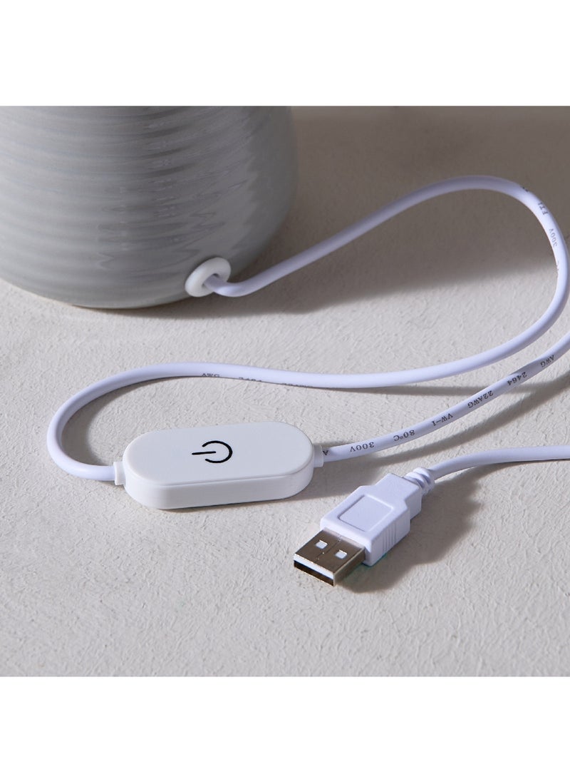 Home Box - Sega Ceramic Table Lamp Base with USB Power Port 14 x 35 x 14 cm - Image 1