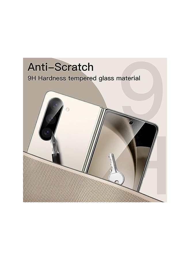 Jetech Front Screen Protector for Samsung Galaxy Z Fold 5 with Camera Lens Protector, 9H Tempered Glass Film, Anti-Scratch, HD Clear, 2-Pack Each - Image 4