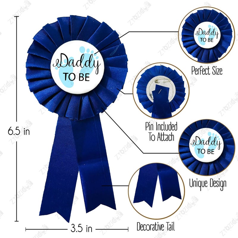 Zyozique® Baby Shower Decorations Kit | Baby Shower Decor Item Set - Mom To Be Sash & Dad To Be Badges | Dad To Be Badge & Mom To Be Sash For Baby Shower Decorations (Pack Of 2) - Image 5