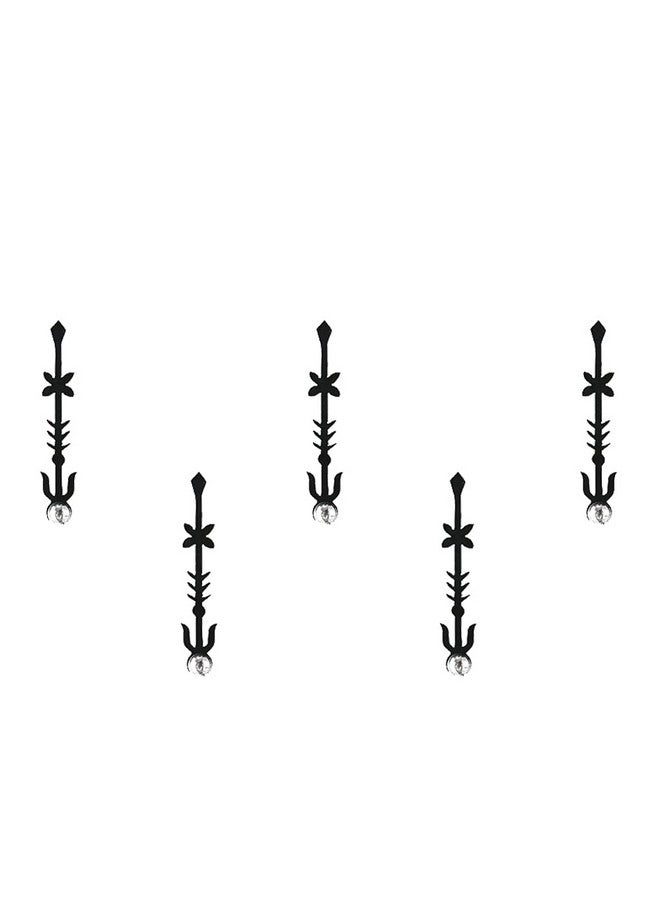 Comet Busters Long Black Bindi With Silver Dot (BIN716) - Image 1