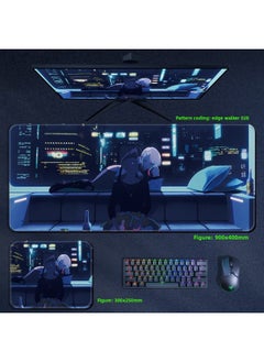 Cyberpunk Edge Walker Mouse Pad Computer Desktop Pad Lucy Edge Runner Cyberpunk 2077 Surrounding-Color:900x400x4mm-Pattern:Edge Walker 028