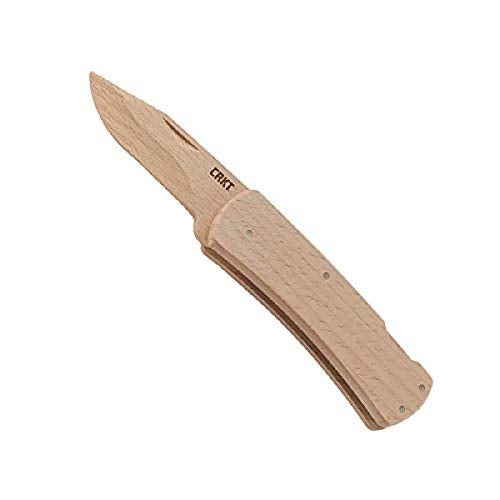 CRKT Nathan's Knife Kit: Wooden Pocket Knife, Drop Point Blade Design with Working Lock Back, Craft Project, Great for Kids 1032, Black - Image 1