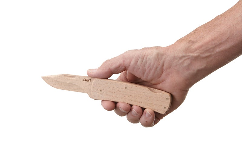 CRKT Nathan's Knife Kit: Wooden Pocket Knife, Drop Point Blade Design with Working Lock Back, Craft Project, Great for Kids 1032, Black - Image 4