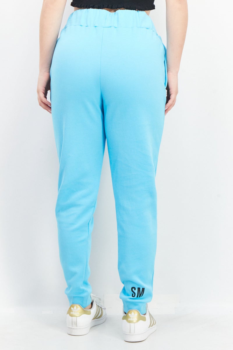 STEVE MADDEN Women Regular Fit Brand Logo Jogger Pants, Sky Blue - Image 2