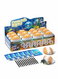 Y&D Archaeological excavation toys 12 Different Fossil/Eggs with Excavation Kits， Educational Science Gifts for Kids Party Archaeology Paleontology Toy (Ocean fossils)  - Image 1