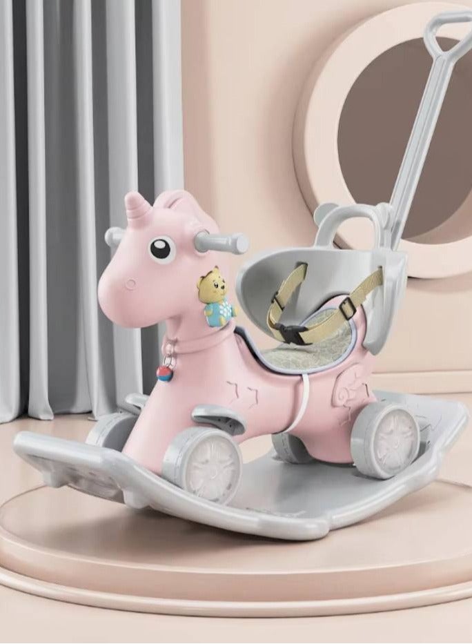Three-in-one rocking horse for young children, rocking horse, rocking toy with a detachable balance board and footrest - Image 1