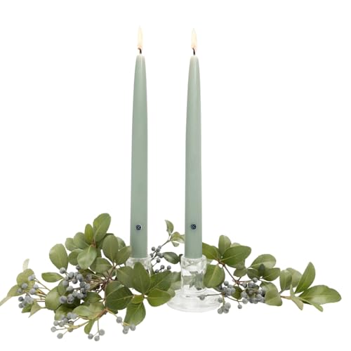 Colonial Candle 10 Inch Bayberry Scented Taper Candle, Virtually Dripless, Premium Wax with Cotton Wick, Pack of 2, Up to 10 Hour Burn - Made in The USA - Image 1