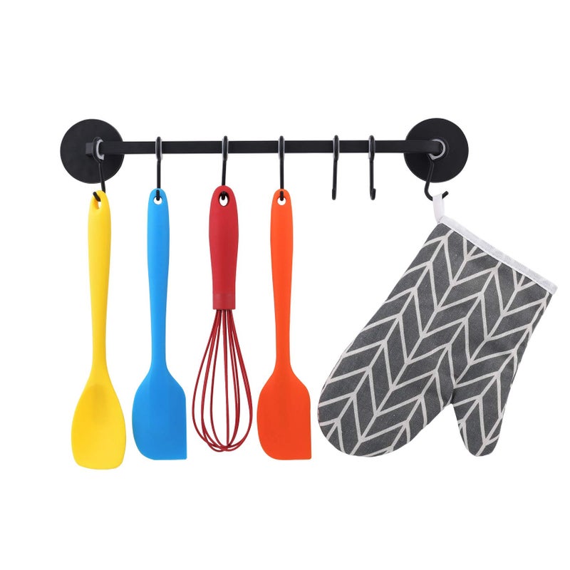 LEVOSHUA 7 Hooks Magnetic Utensil Holder Untensil Rack Tool Hanger Organizer for Refrigerator, Metal Cabinet, Metal Stove, Grill, BBQ - Image 1