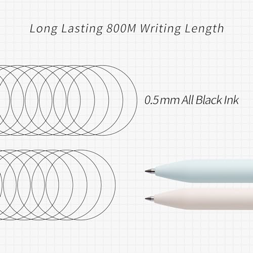 Kaco FIRST Gel Pens Cute Stationery Black Ink 2 Pieces with Extra 4 Refills, 0.5 mm Fine Point, Aesthetic Cute Star Pens for Journaling - Image 4