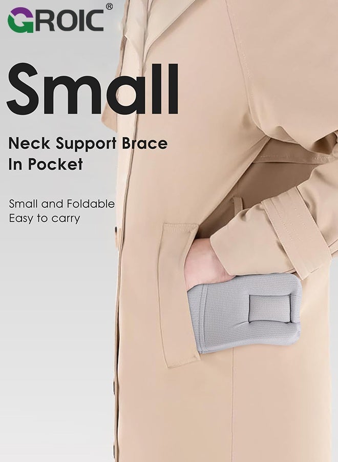 GROIC Neck Brace, Cervicorrect Neck Brace, Neck Brace Cervical Collar Support Neck for Sleeping, Soft Foam Neck Support Relieves Pain & Pressure in Spine for Women and Men (Gray) - Image 4