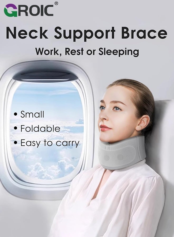 GROIC Neck Brace, Cervicorrect Neck Brace, Neck Brace Cervical Collar Support Neck for Sleeping, Soft Foam Neck Support Relieves Pain & Pressure in Spine for Women and Men (Gray) - Image 2