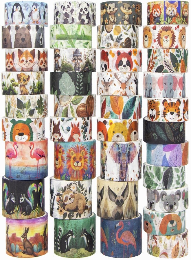 WAPETASHI Cute Washi Tape Set, 38 Rolls Animals Washi Tapes for Journaling Supplies, 25mm & 15mm Wide Kawaii Tape for Scrapbooking, Planners, DIY Crafts, Gift for Kids - Image 1