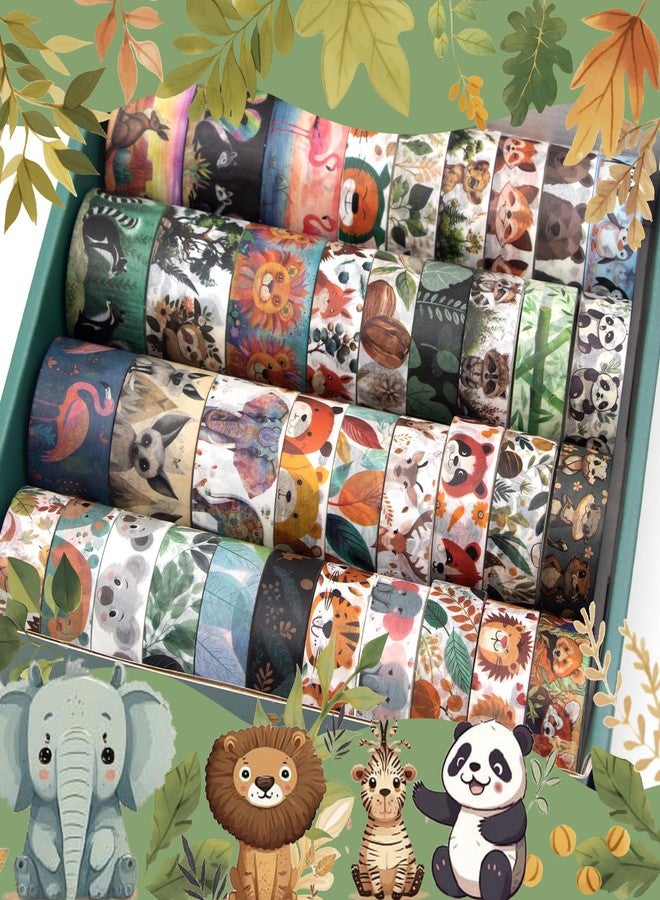 WAPETASHI Cute Washi Tape Set, 38 Rolls Animals Washi Tapes for Journaling Supplies, 25mm & 15mm Wide Kawaii Tape for Scrapbooking, Planners, DIY Crafts, Gift for Kids - Image 3