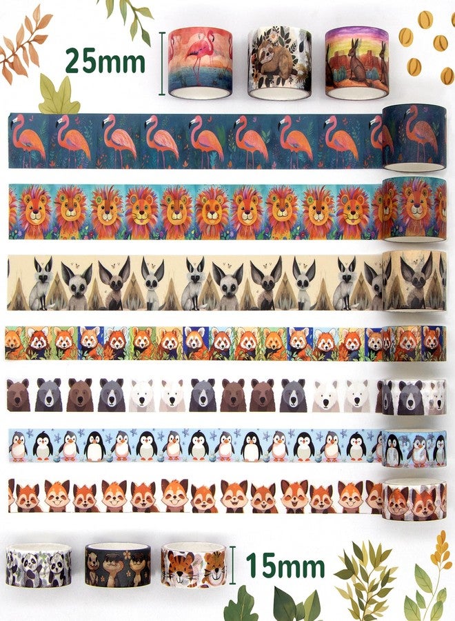 WAPETASHI Cute Washi Tape Set, 38 Rolls Animals Washi Tapes for Journaling Supplies, 25mm & 15mm Wide Kawaii Tape for Scrapbooking, Planners, DIY Crafts, Gift for Kids - Image 2