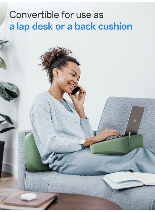 SAIJI Breathable Lap Desk For Laptop, Ultra Lightweight Laptop Lap Desk With Cushion, Laptop Pillow For Lap With Partitioned Storage Bag, Designer Stopper - Fits Up To 15.6 Inch Laptops - Image 4