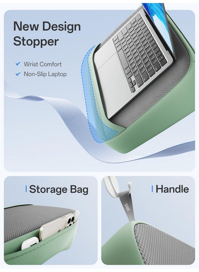 SAIJI Breathable Lap Desk For Laptop, Ultra Lightweight Laptop Lap Desk With Cushion, Laptop Pillow For Lap With Partitioned Storage Bag, Designer Stopper - Fits Up To 15.6 Inch Laptops - Image 5