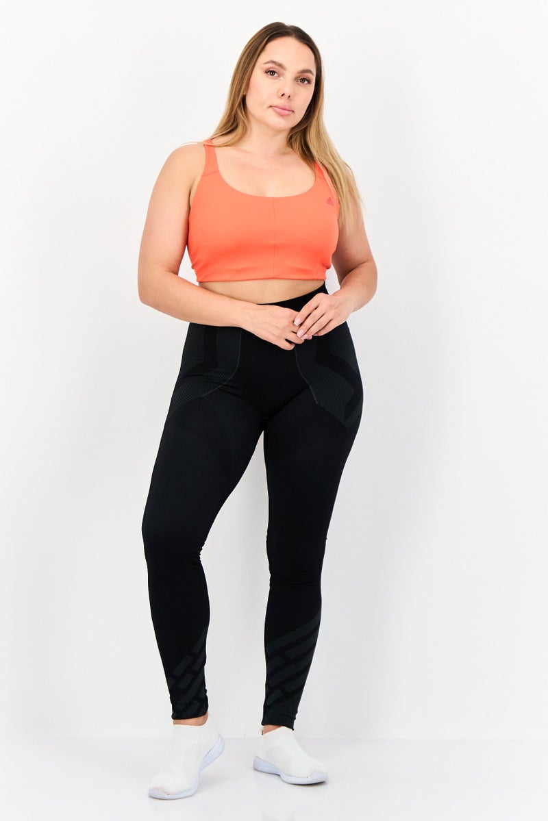 Adidas Women Padded Sports Bra, Orange - Image 4