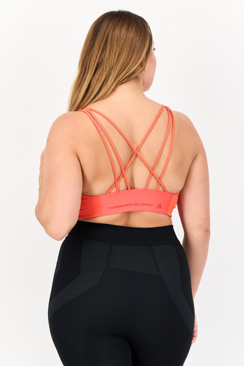 Adidas Women Padded Sports Bra, Orange - Image 3