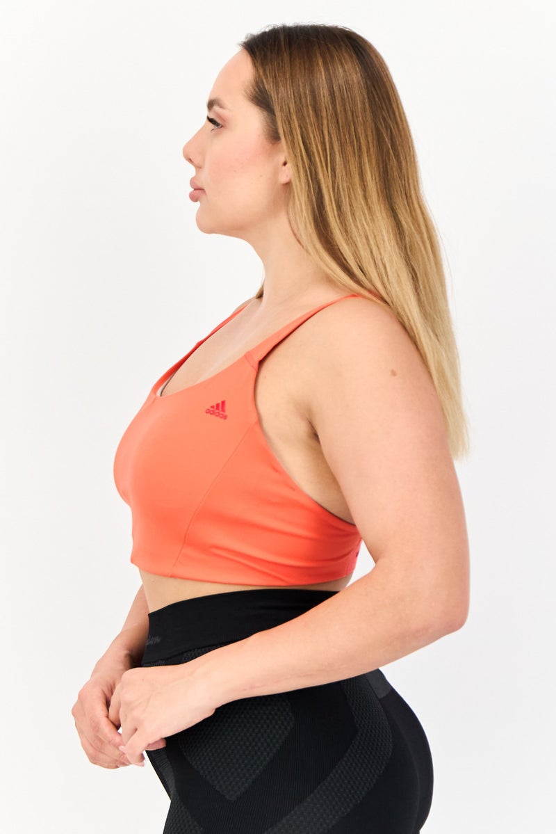 Adidas Women Padded Sports Bra, Orange - Image 2