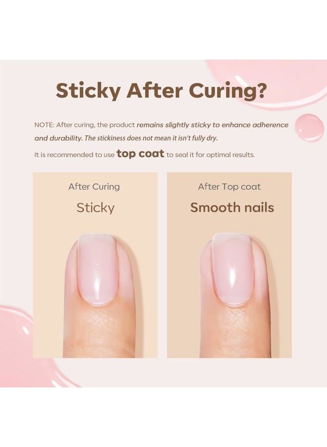 modelones Builder Gel for Nails, 6 Colors Gel Builder Nail Kit 8-in-One, Clear Pink Nude Nail Polish Daily Apex Building Strengthener Extension LED Nail Lamp Cured Color Base - Image 5