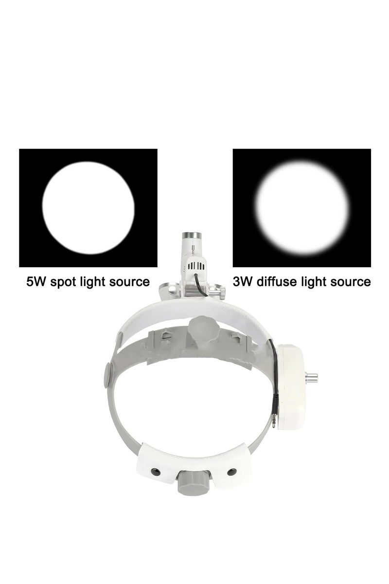 عدسة مكبرة للأسنان 2.5x 3.5x مصباح أمامي جراحي 5 واط مصباح أمامي لاسلكي مكبر للأسنان مكبر جراحي أسود - نطاق 3.5x - Image 5