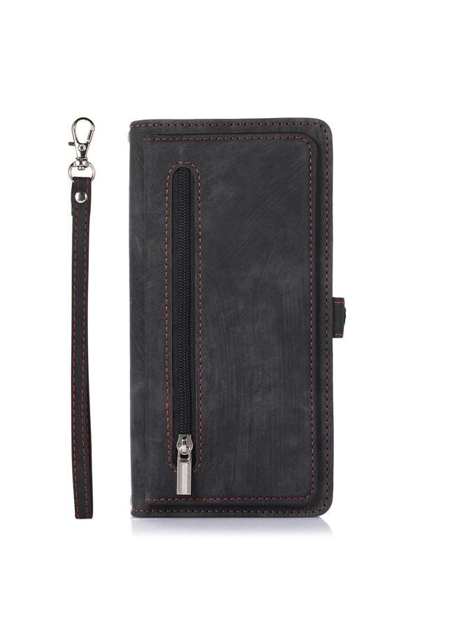 S-TOP Case For iPhone 15 Pro Max Zipper Card Slot Buckle Wallet Leather Phone Case - Image 2