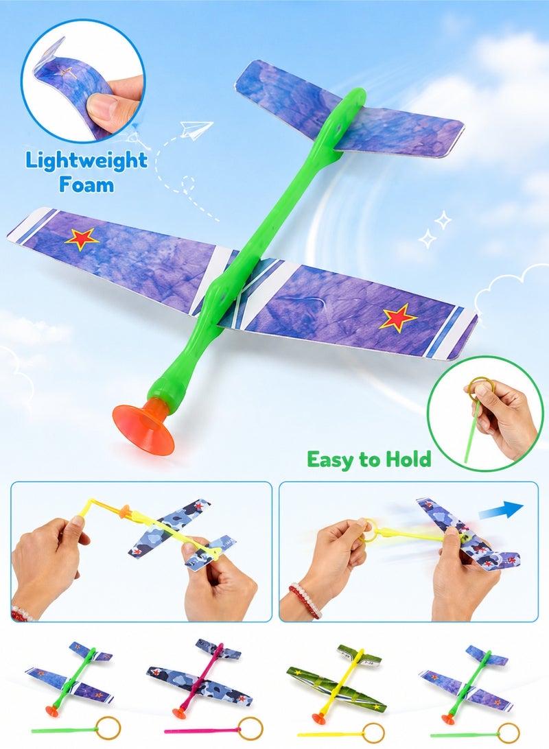 CHU DAI 4 Pack Kids Hand Launch Glider Airplane Toys, Pull and Fly Lightweight Plane Set for Outdoor Play, Party Favors, School Activities and Family Fun - Image 4