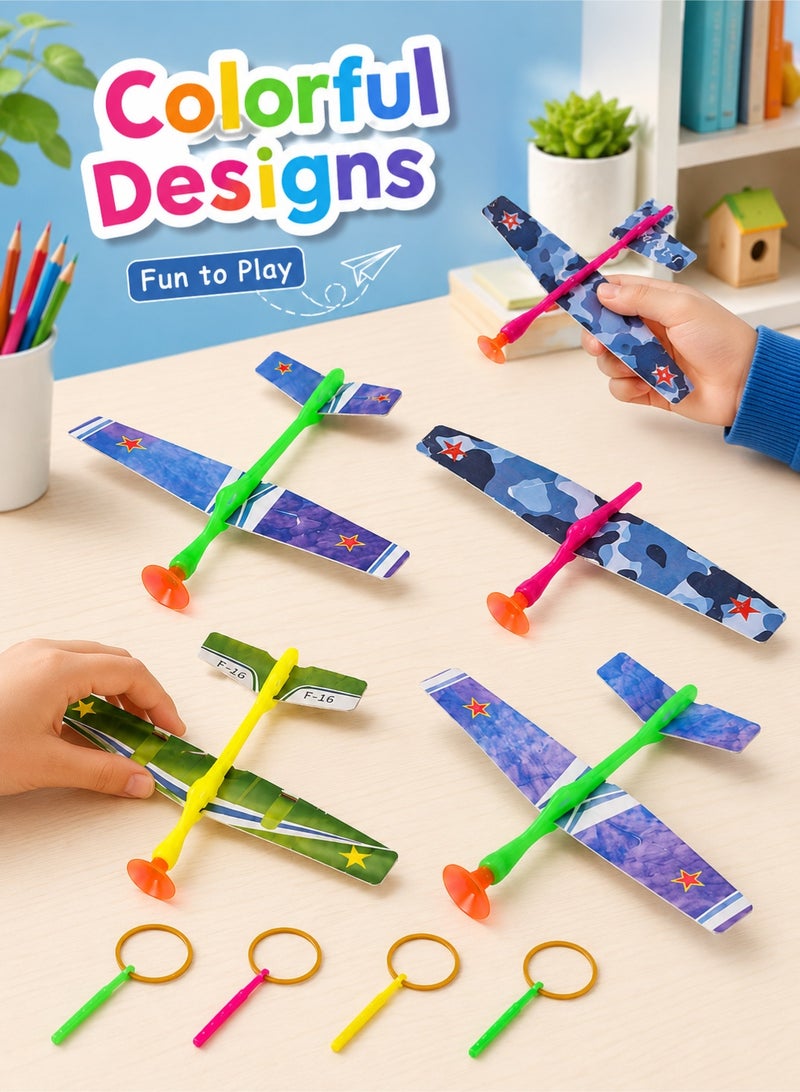 CHU DAI 4 Pack Kids Hand Launch Glider Airplane Toys, Pull and Fly Lightweight Plane Set for Outdoor Play, Party Favors, School Activities and Family Fun - Image 2