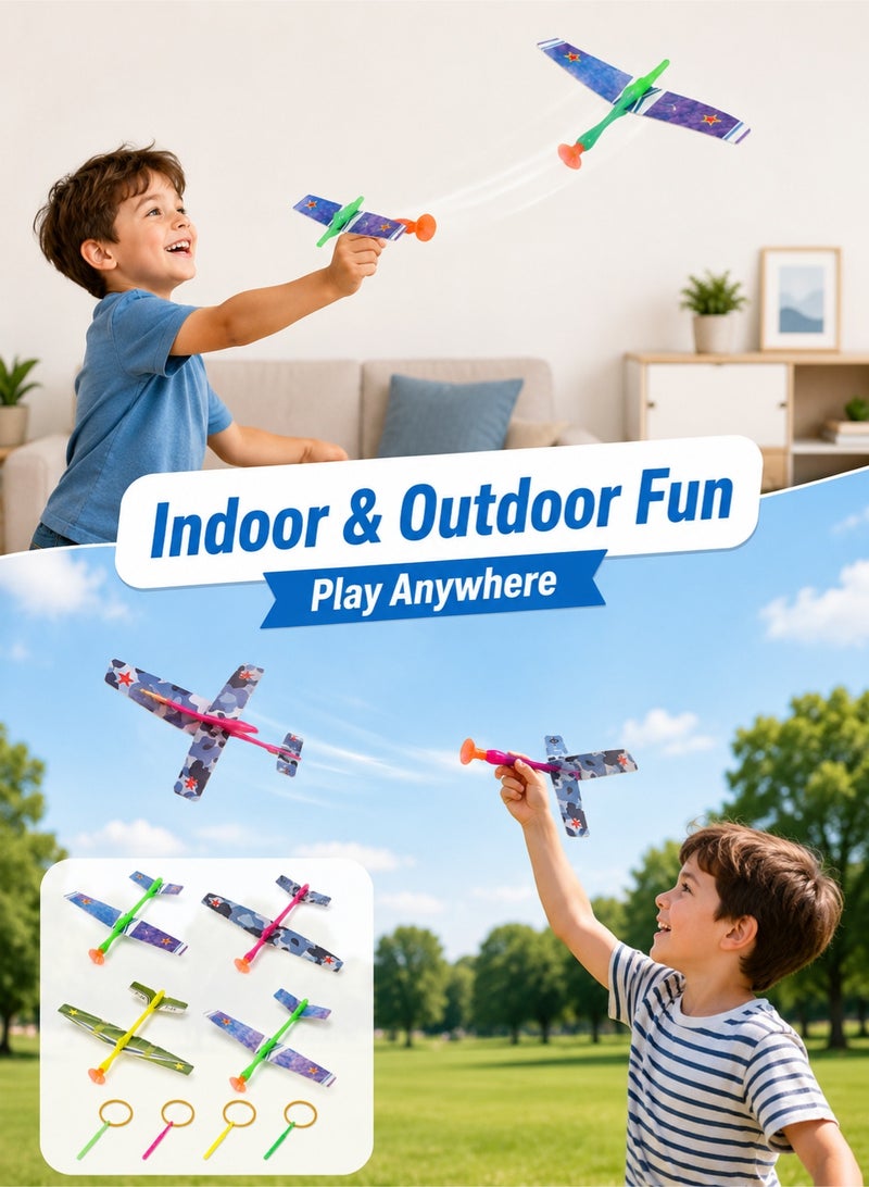 CHU DAI 4 Pack Kids Hand Launch Glider Airplane Toys, Pull and Fly Lightweight Plane Set for Outdoor Play, Party Favors, School Activities and Family Fun - Image 3