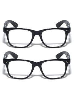 V.W.E. Vision World Eyewear 2 Pairs Deluxe Reading Glasses Comfortable Stylish Simple Readers Magnification (2 Black 2.00)  - Image 2
