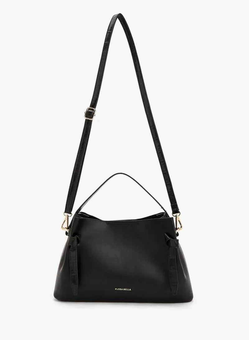 Flora Bella By Shoexpress BLACK Solid Tote Bag With Detachable Shoulder Strap for Women | Best Price UAE