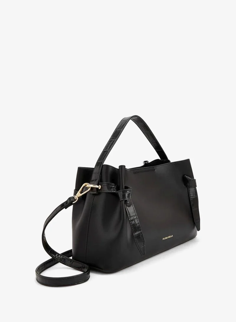 Flora Bella By Shoexpress BLACK Solid Tote Bag With Detachable Shoulder Strap for Women | Best Price UAE