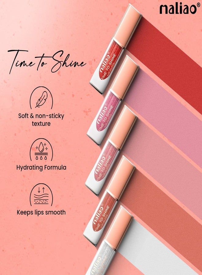 Maliao Time to Shine Lip Gloss | High Shine Finish | Non-Sticky & Lightweight Formula | Long Lasting Glossy Lips | Smooth Application | Famous, 6.5ml - Image 4