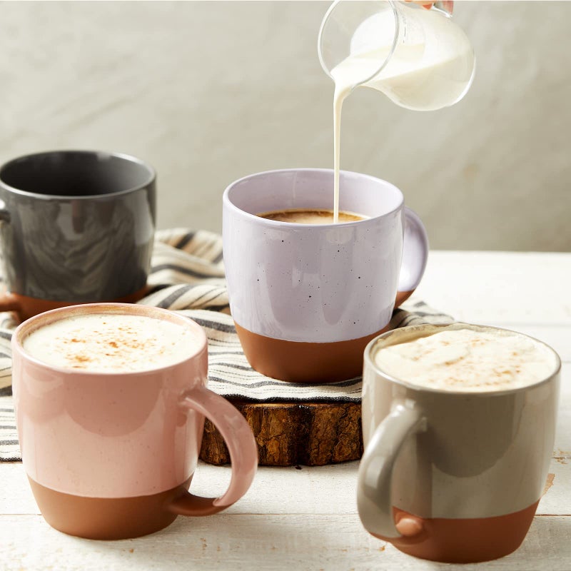 Gencywe Morandi Color Ceramic Coffee Mugs Set of 6 (Large),18 oz Coffee Cups with Handle, Latte Mug, Big Mug for Women, Men, Great for Tea Hot Chocolate, Microwave Safe, Modern, Unique Style for Any Kitchen - Image 4