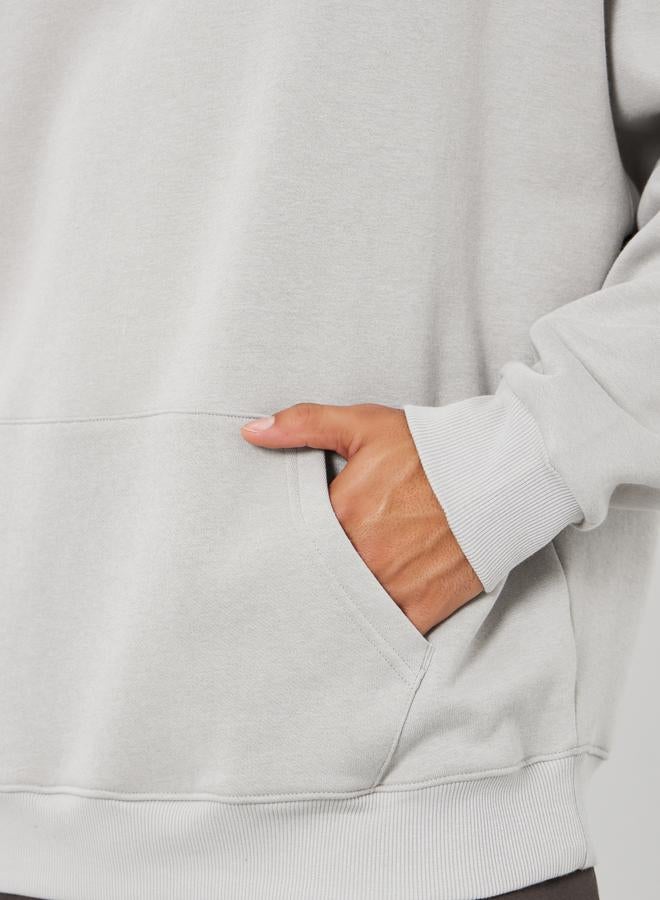 ستايلي هودي فليس بقصة واسعة وطبعة خلفية - Image 3