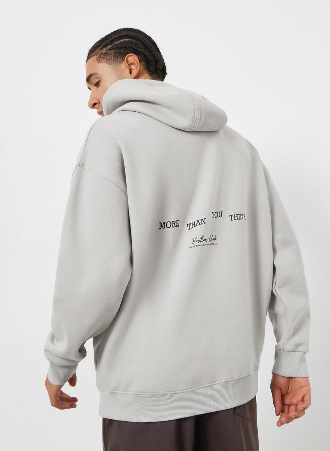 ستايلي هودي فليس بقصة واسعة وطبعة خلفية - Image 5