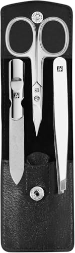 ZWILLING Manicure Set 3 Pieces Nail Cuticle Pedicure Set Leather Nail Scissors Polished Stainless Steel Black - Image 1