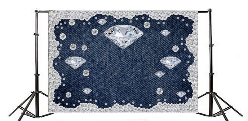 Yeele 10x8ft Diamond Denim Style Backdrop for Photography Jeans Inlaid Rhinestone Background Birthday Party Decoration Woman Kids Photo Booth Shoot Vinyl Studio Props - Image 3