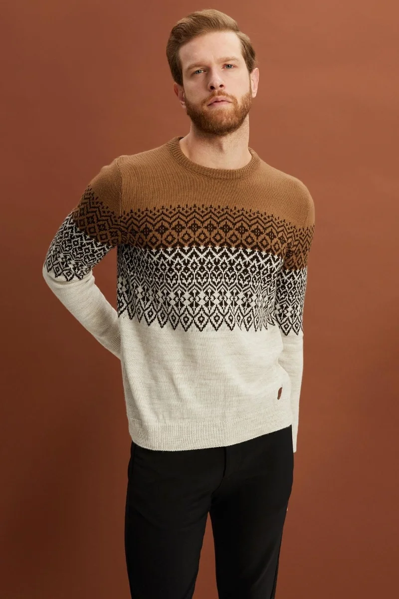 Alexander Gardi Crew Neck Patterned Sweater (E22-5709)