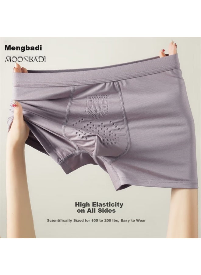Moonbadi Men's Underwear 3-pack 10a Antibacterial Lyocell Smooth Bare-feel High Elasticity Plus Size Comfortable Massage Pouch Boxer Briefs - Image 2