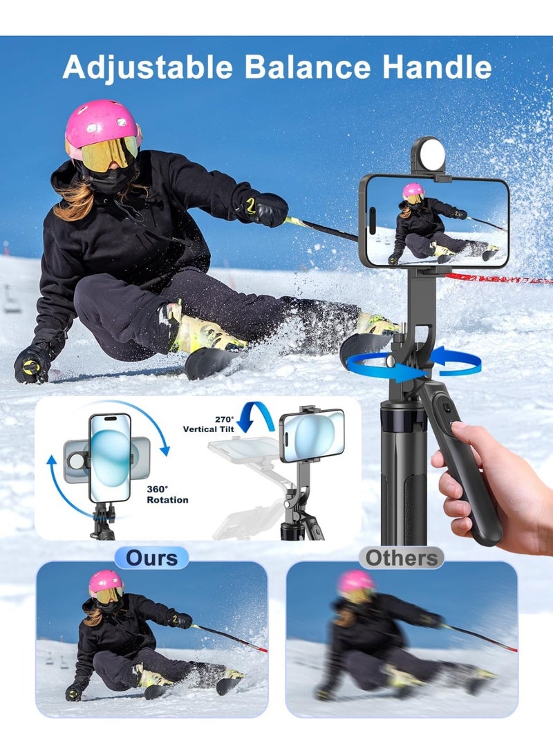 Phone Tripod with Fill Light and Rechargeable Remote – Aluminum Selfie Stick & Phone Stand Compatible with Smartphones, Cameras, Ring Lights, DJI, GoPro - Image 5